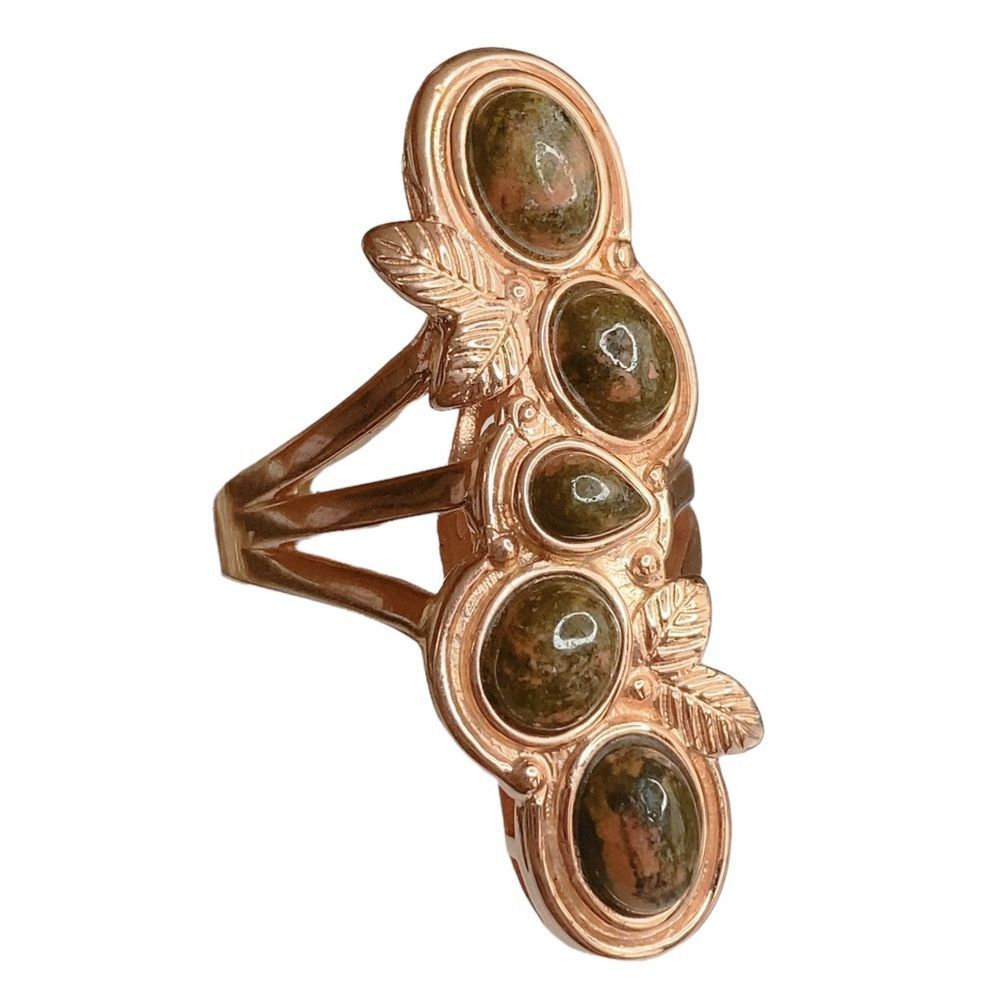 Timna Sz 11 Jewelry Collection Copper Ukanite Ring - Picture 3 of 7